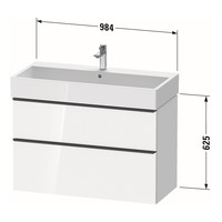 Badmeubel Duravit D-Neo Wand 98.4x44.2x62.5 cm Mat Betongrijs