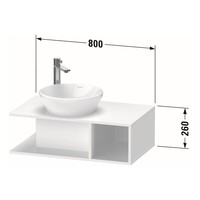 Badmeubel Duravit D-Neo Wand 80x48x26 cm Rechts Mat Betongrijs