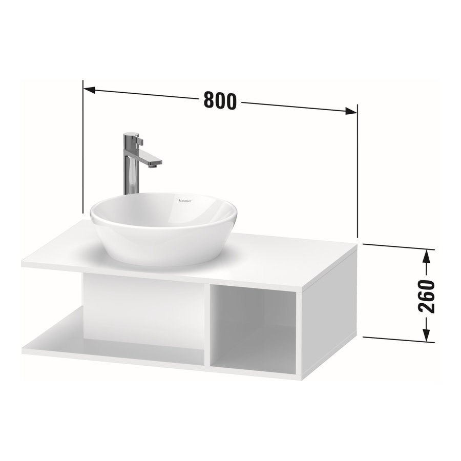 Badmeubel Duravit D-Neo Wand 80x48x26 cm Rechts Mat Basalt