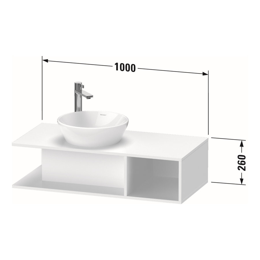 Badmeubel Duravit D-Neo Wand 100x48x26 cm Rechts Mat Betongrijs