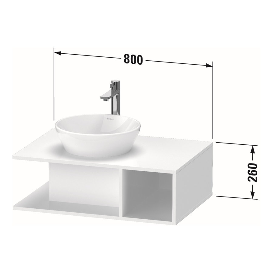 Badmeubel Duravit D-Neo Wand 80x55x26 cm Rechts Mat Eiken Zwart