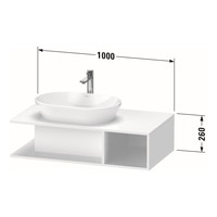 Badmeubel Duravit D-Neo Wand 100x55x26 cm Rechts Mat Betongrijs