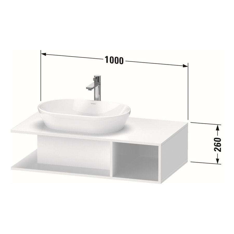 Badmeubel Duravit D-Neo Wand 100x55x26 cm Rechts Mat Noten