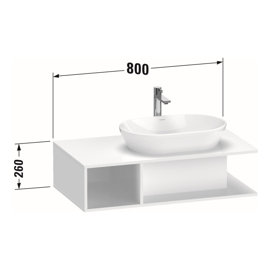 Badmeubel Duravit D-Neo Wand 80x48x26 cm Links Mat Kastanje (Donker)