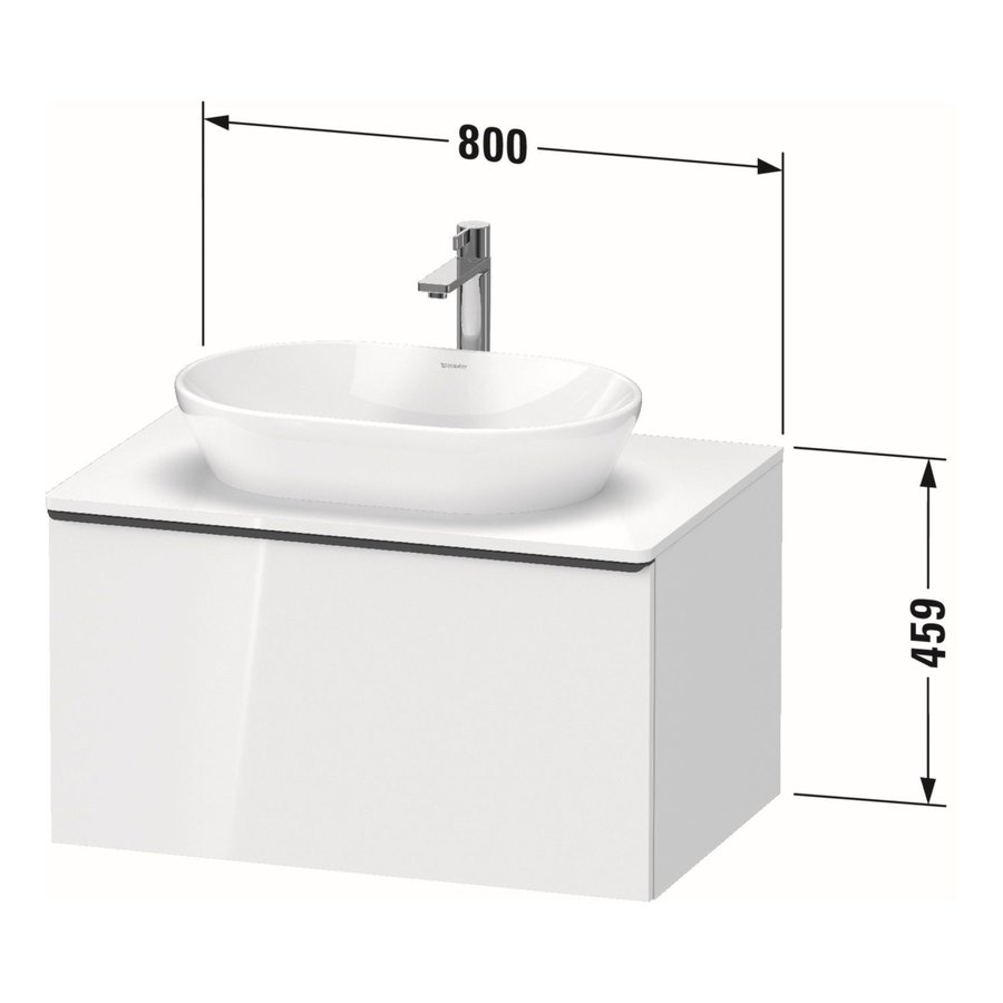 Badmeubel Duravit D-Neo Wand 80x55x45.9 cm Mat Basalt