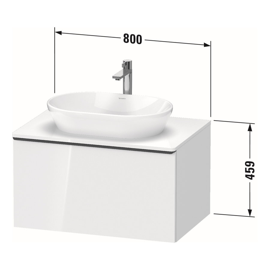 Badmeubel Duravit D-Neo Wand 80x55x45.9 cm Mat Kastanje (Donker)