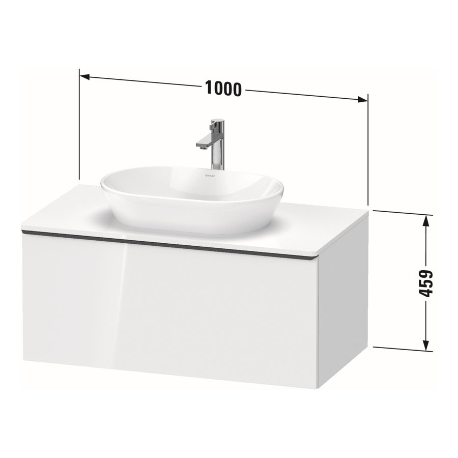 Badmeubel Duravit D-Neo Wand 100x55x45.9 cm Mat Betongrijs