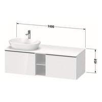 Badmeubel Duravit D-Neo Wand 140x55x45.9 cm Mat Noten Links