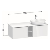 Badmeubel Duravit D-Neo Wand 140x55x45.9 cm Mat Eiken Terra Rechts