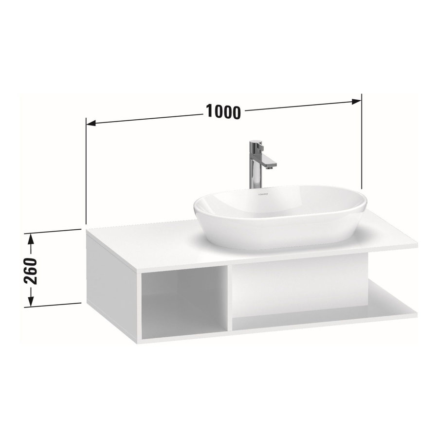 Badmeubel Duravit D-Neo Wand 100x55x26 cm Links Mat Linnen