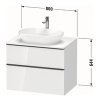 Badmeubel Duravit D-Neo Wand 80x55x64.4 cm Mat Eiken Terra