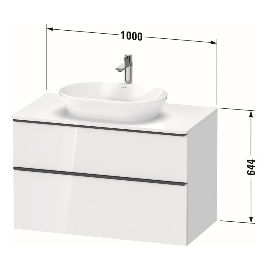 Badmeubel Duravit D-Neo Wand 100x55x64.4 cm Mat Taupe