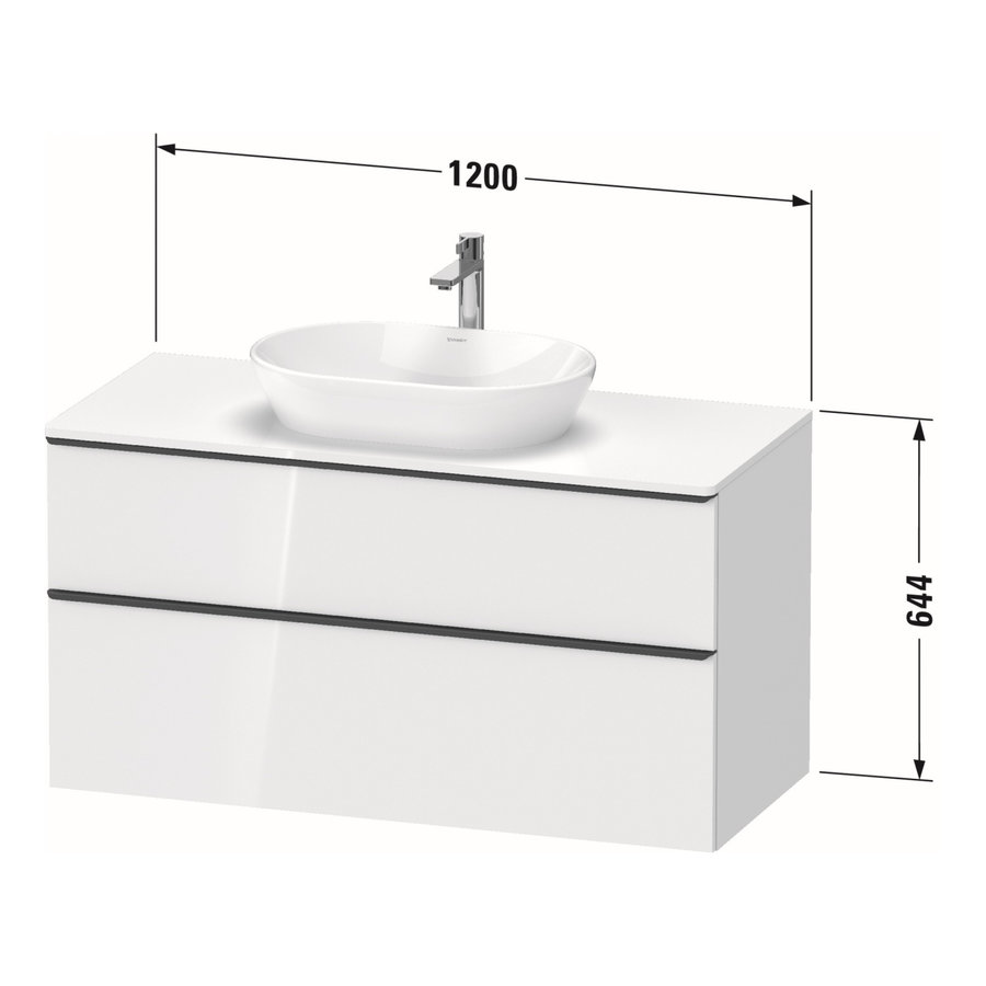 Badmeubel Duravit D-Neo Wand 120x55x64.4 cm Mat Noten (Donker)