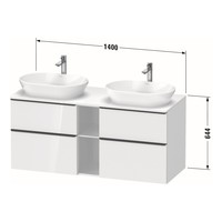 Badmeubel Duravit D-Neo Wand 140x55x64.4 cm Mat Eiken Zwart