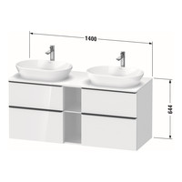 Badmeubel Duravit D-Neo Wand 140x55x64.4 cm Mat Noten (Donker)