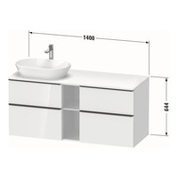 Badmeubel Duravit D-Neo Wand 140x55x64.4 cm Mat Taupe Rechts