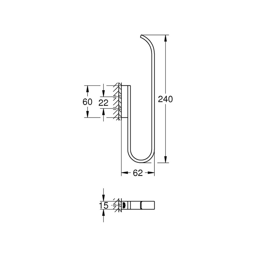 Reserve Toiletrolhouder Grohe Selection Wandmontage Hard Graphite Geborsteld