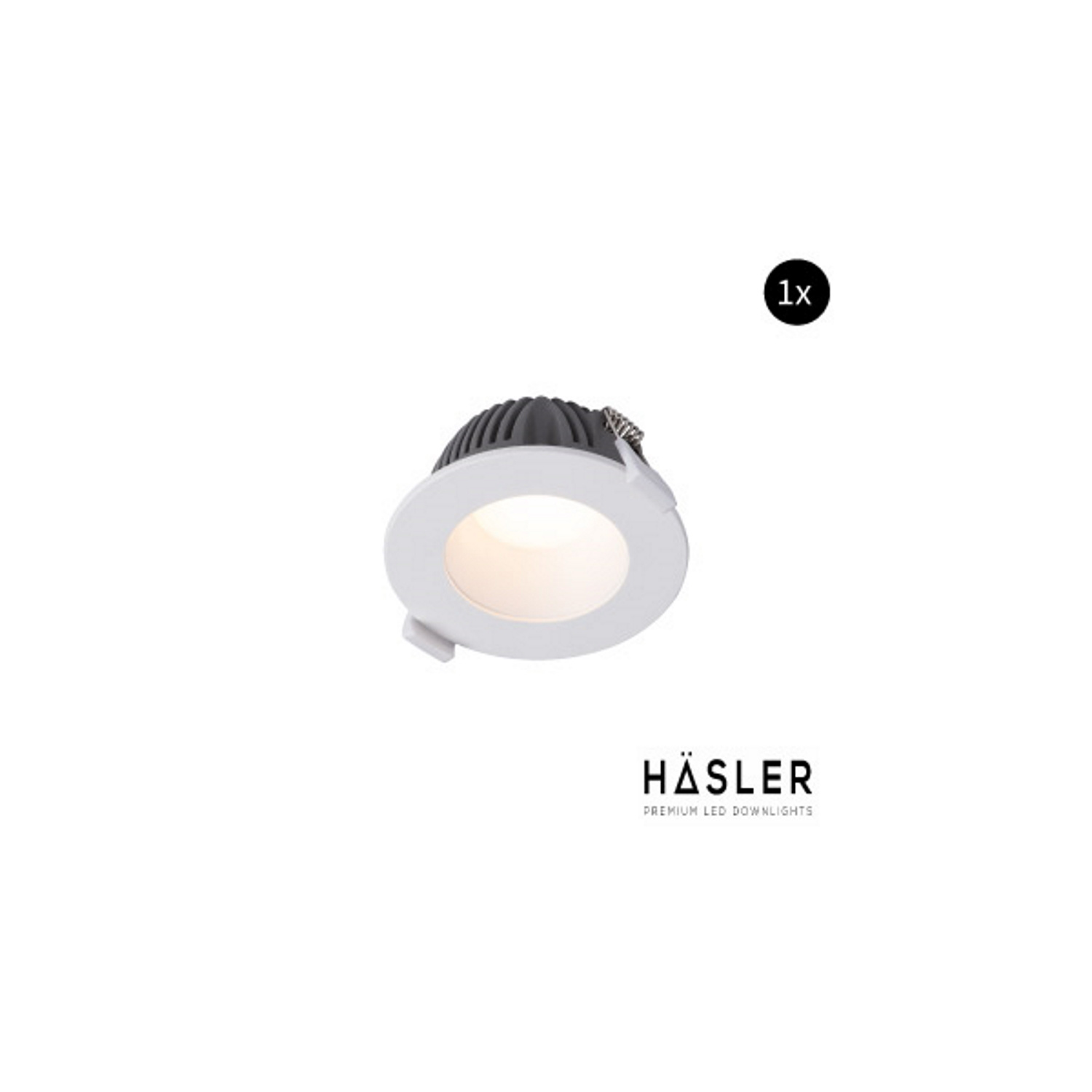 Hasler Inbouwspot Häsler Greccio Incl. Fase Aansnijding Dimbaar 8.8 cm 3.6 Watt Warm Wit Set 10x - Set 1 Spot