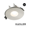 Hasler Inbouwspot Häsler Blanes Incl. Fase Aansnijding Dimbaar 8 cm 4 Watt Helder Wit RVS Set 9x