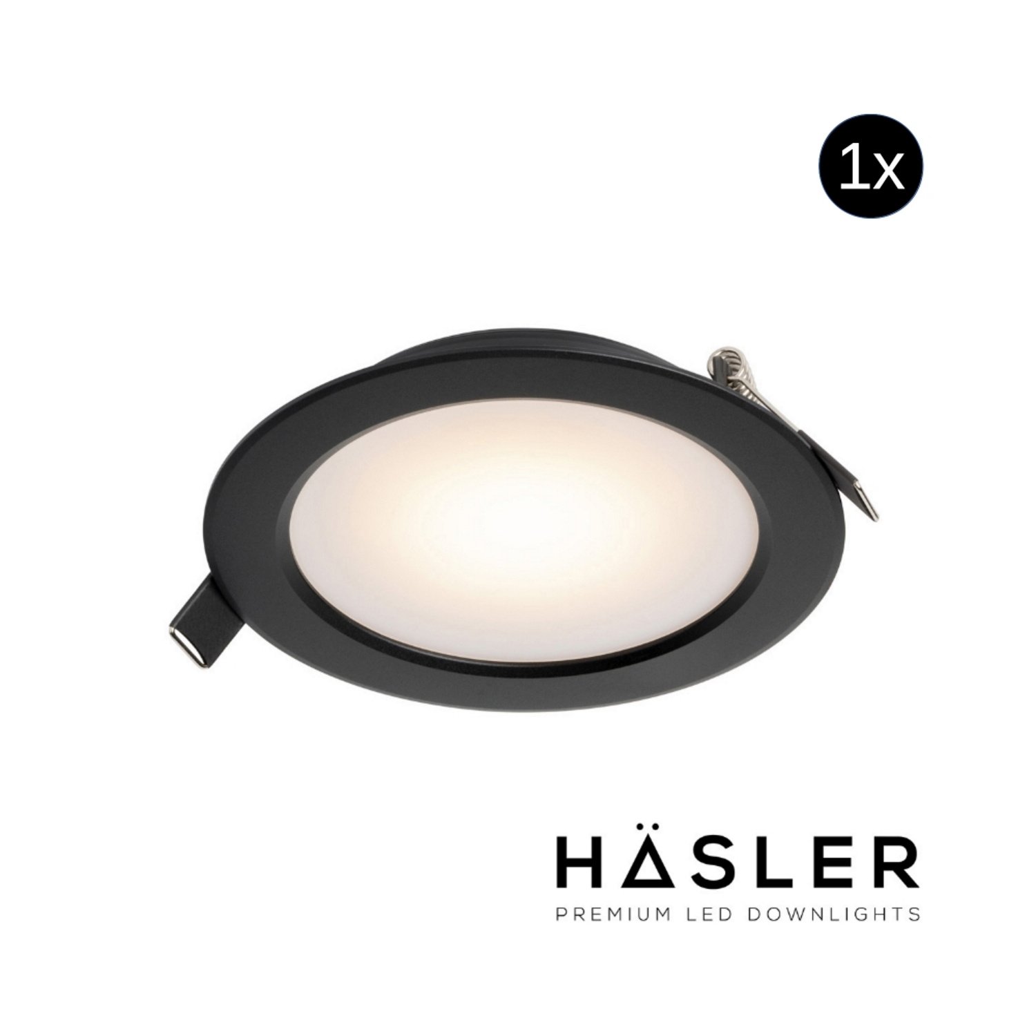 Hasler Inbouwspot Häsler Zamorra Incl. Fase Aansnijding Dimbaar 13.7 cm 8 Watt Warm Wit Zwart Set 10x - Set 1 Spot