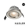 Hasler Inbouwspot Häsler Tarragona Incl. Fase Aansnijding Dimbaar 8 cm 4 Watt Warm Wit RVS Set 2x