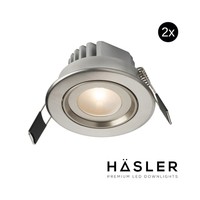 Inbouwspot Häsler Tarragona Incl. Fase Aansnijding Dimbaar 8 cm 4 Watt Warm Wit RVS Set 2x