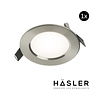 Hasler Inbouwspot Häsler Comarruga Incl. Fase Aansnijding Dimbaar 9.2 cm 4 Watt Helder Wit RVS Set 10x