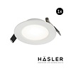 Hasler Inbouwspot Häsler Toscana Incl. Fase Aansnijding Dimbaar 9.2 cm 4 Watt Helder Wit RVS Wit Set 10x