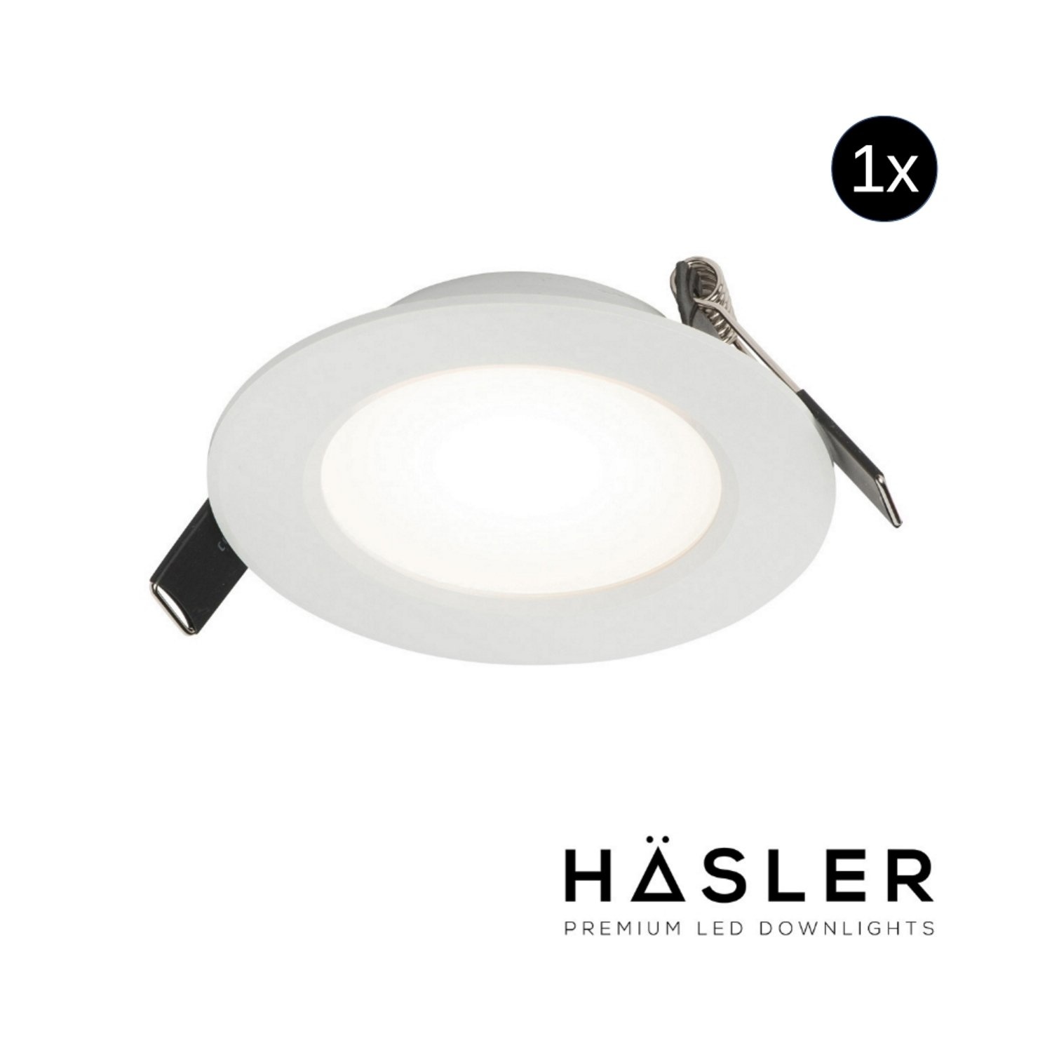 Hasler Inbouwspot Häsler Toscana Incl. Fase Aansnijding Dimbaar 9.2 cm 4 Watt Helder Wit RVS Wit Set 10x - Set 1 Spot