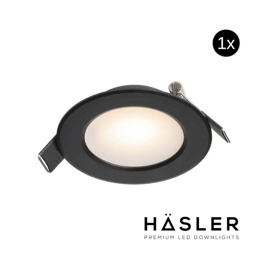 Inbouwspot Häsler Murcia Incl. Fase Aansnijding Dimbaar 9.2 cm 4 Watt Warm Wit Zwart Set 10x