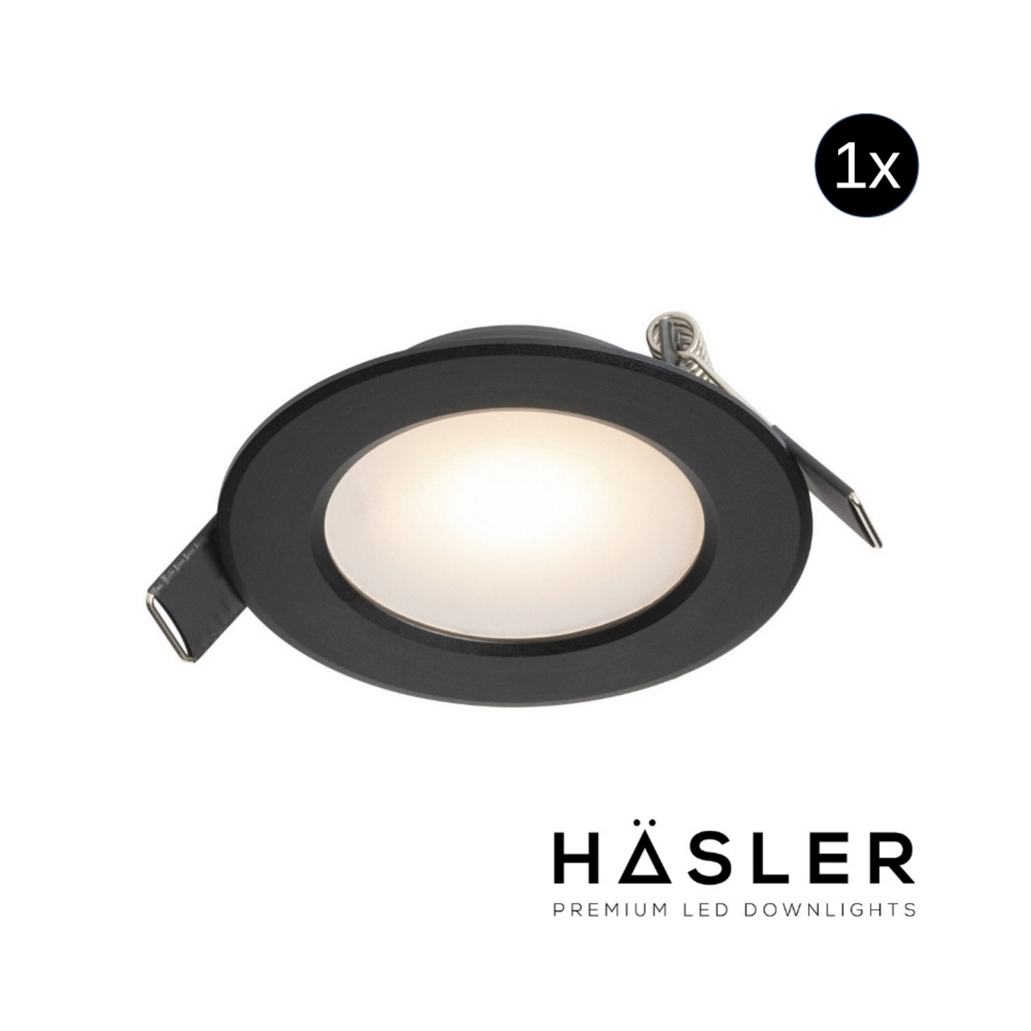 Hasler Inbouwspot Häsler Murcia Incl. Fase Aansnijding Dimbaar 9.2 cm 4 Watt Warm Wit Zwart Set 10x - Set 1 Spot