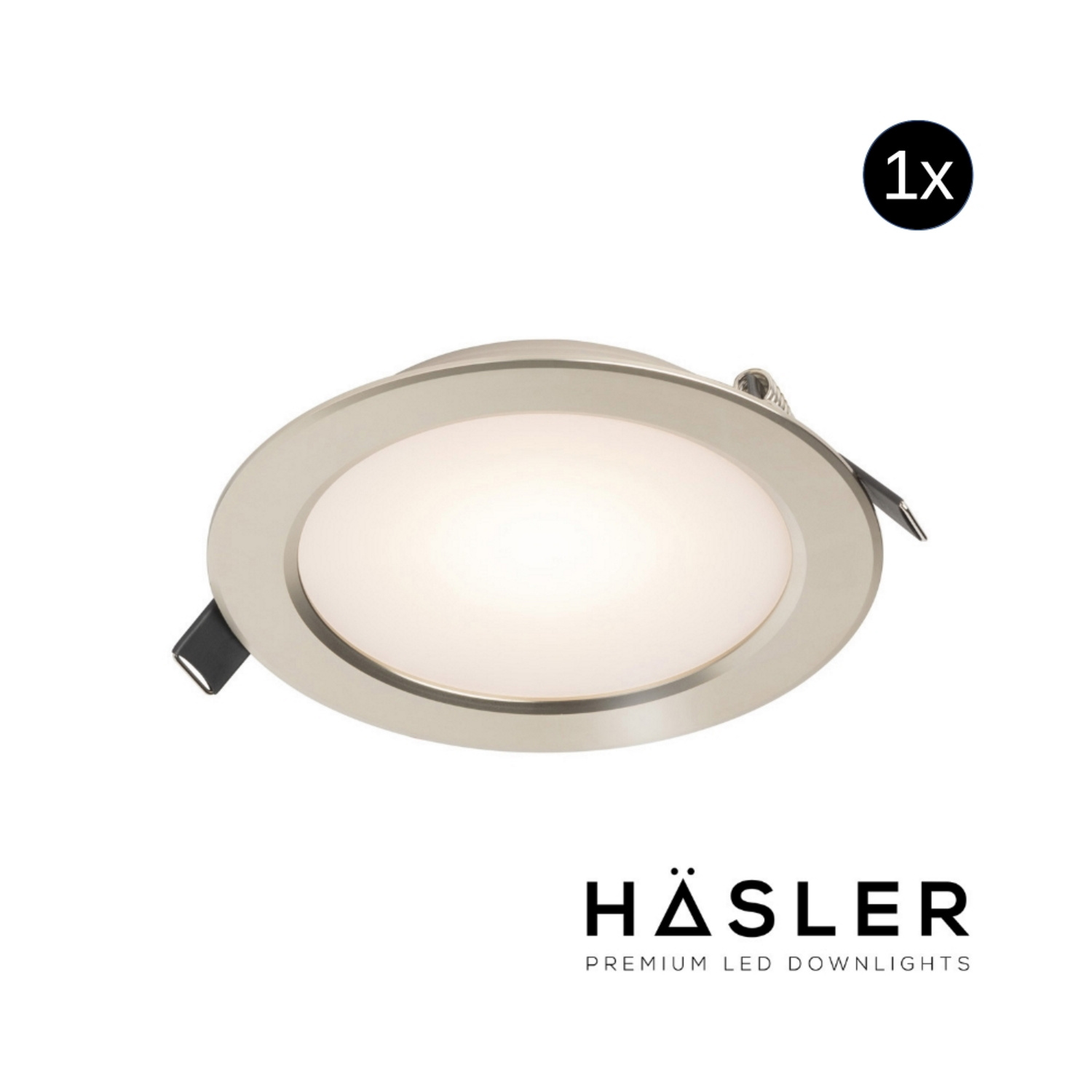 Hasler Inbouwspot Häsler Volterra Incl. Fase Aansnijding Dimbaar 13.7 cm 8 Watt Warm Wit RVS Set 10x - Set 1 Spot