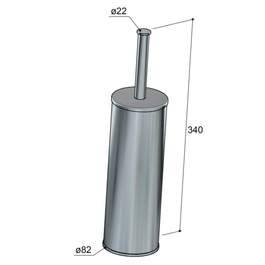 Toiletborstelgarnituur Hotbath Gal Vrijstaand Geborsteld Nikkel PVD