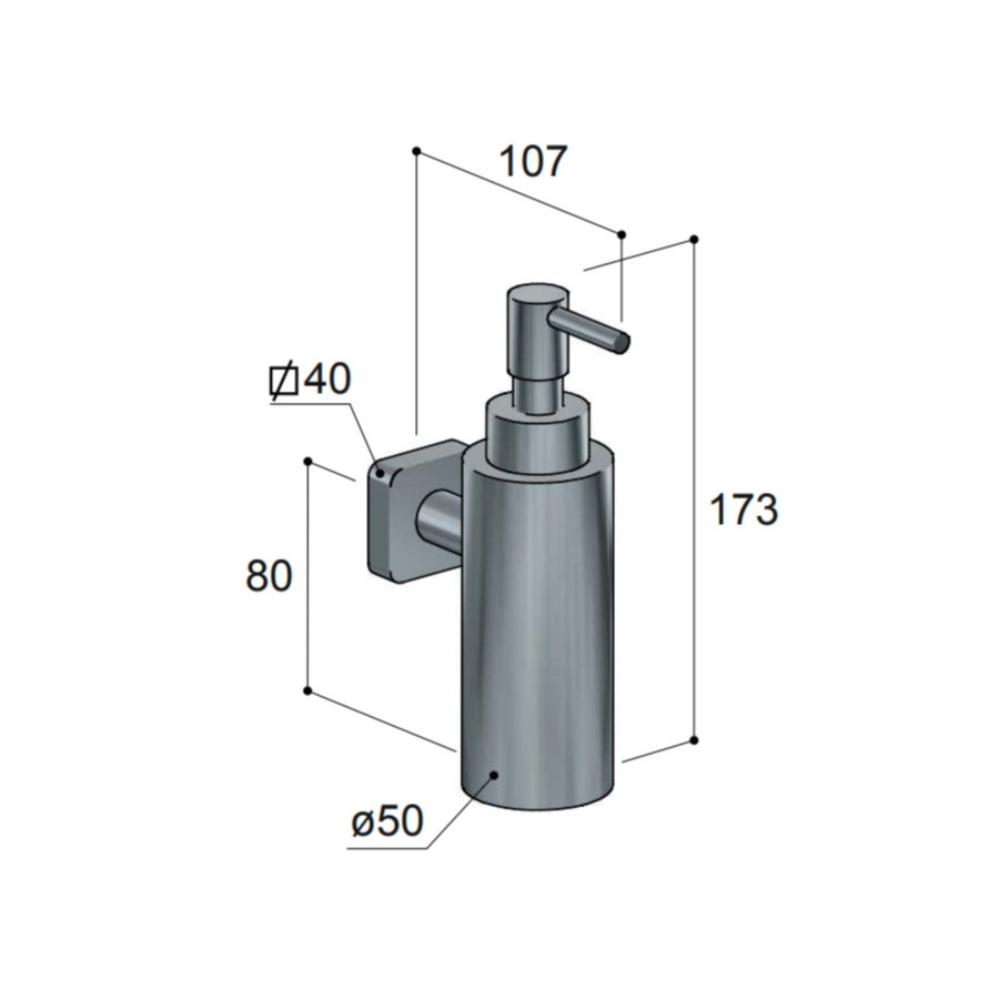 Zeepdispenser Hotbath Gal Hangend Mat Zwart