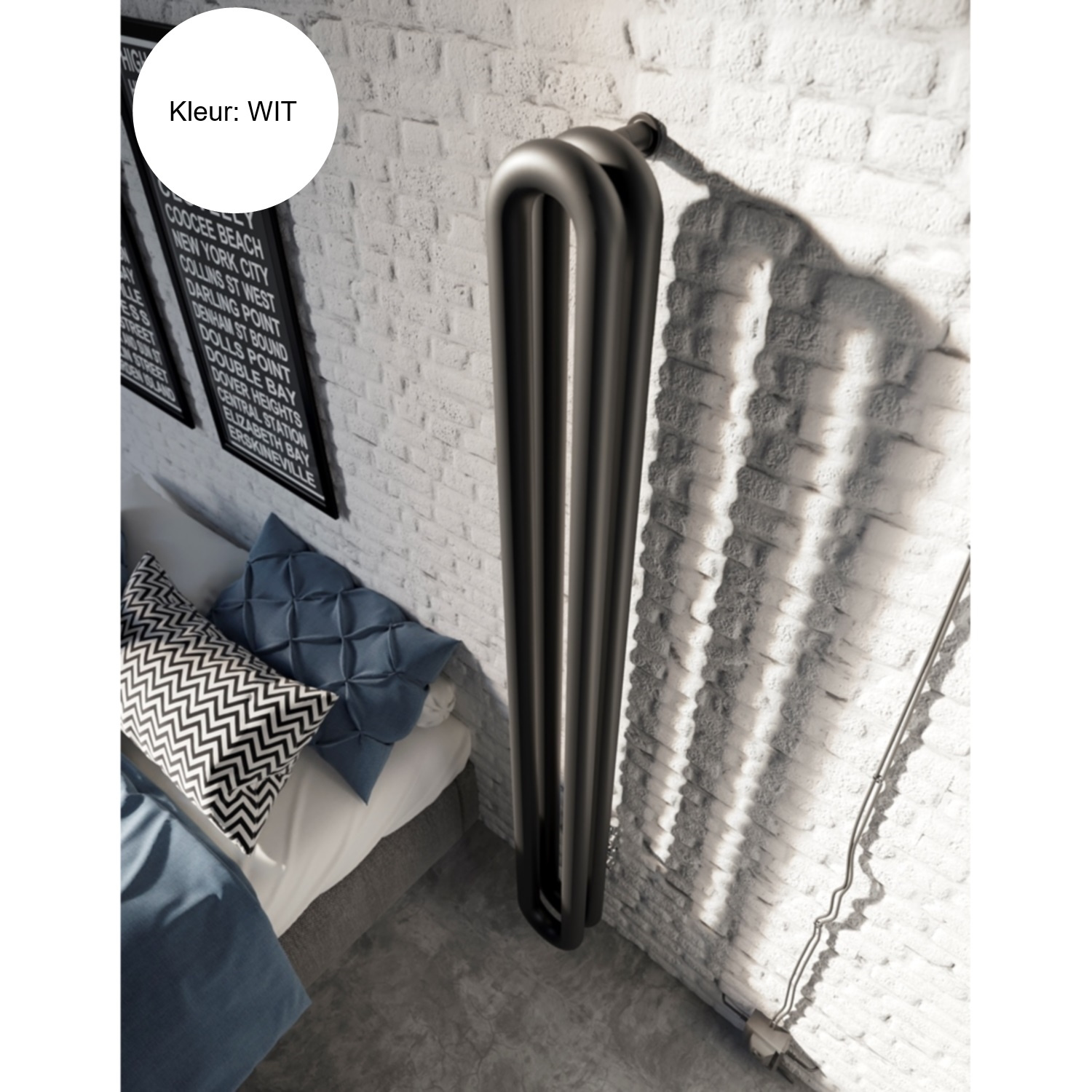 Designradiator Instamat Tubone-V 200x21x22 cm Incl. Aansluitset Wit Instamat