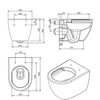 Wandtoilet Sanindusa Sanibold Rimfree Keramiek Wit