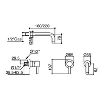 Wastafelmengkraan Inbouw Bongio T Mix 16 cm Uitloop Chroom