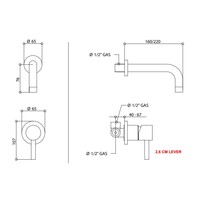 Wastafelmengkraan Inbouw Bongio Squadra 16 cm Uitloop met Installatiebrug Chroom