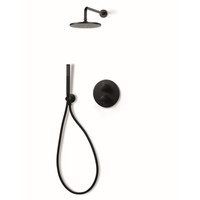 Regendoucheset Inbouw Bongio Squadra met Thermostaatkraan, Douchearm en Handdoucheset Mat Zwart