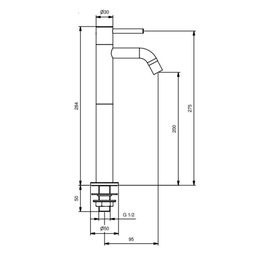 Fonteinkraan Plieger Napoli Hoog 28.4cm Mat Zwart