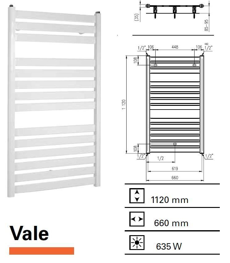 Plieger Designradiator Vale 1120 x 660 mm Mat Zwart