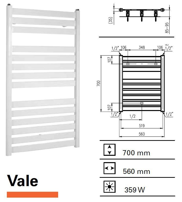 Plieger Designradiator Vale 700 x 560 mm Donkergrijs Structuur