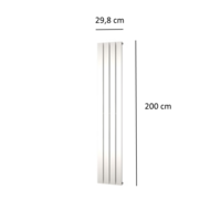 Designradiator Plieger Cavallino Retto Enkel 666 Watt Middenaansluiting 200x29,8 cm Wit Structuur