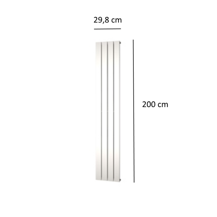 Designradiator Plieger Cavallino Retto Enkel 666 Watt Middenaansluiting 200x29,8 cm Wit Structuur