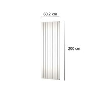 Designradiator Plieger Cavallino Retto Enkel 1332 Watt Middenaansluiting 200x60,2 cm Zwart