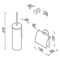 Toiletset Accessoires Geesa Nemox met Toiletborstel Toiletrolhouder en Handdoekhaak Zwart