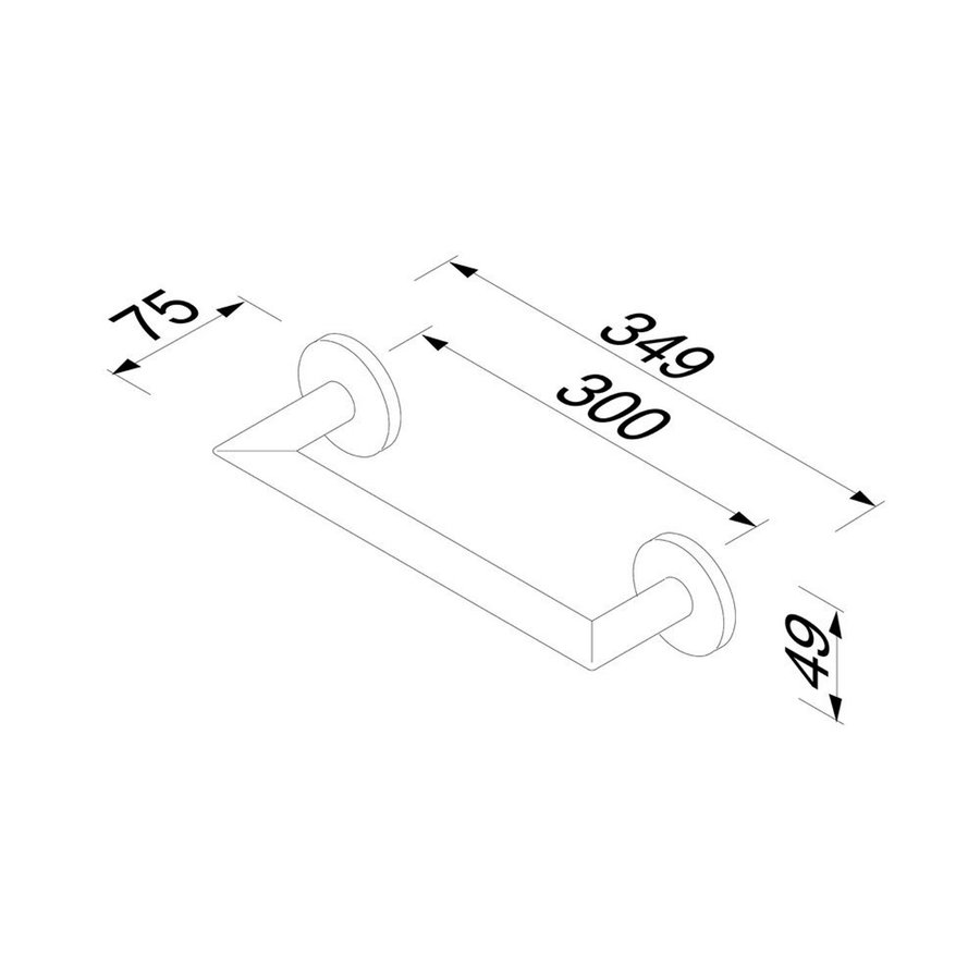 Badgreep Geesa Nemox 30 cm Hoekig Geborsteld Zwart