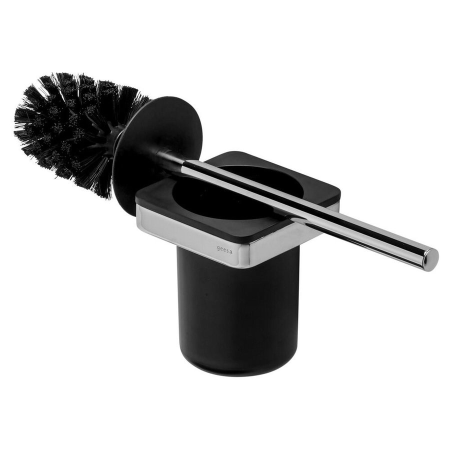Toiletborstel met Houder Geesa Frame Zwart Chroom