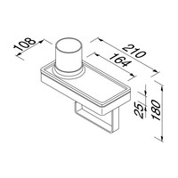 Planchet met Toiletrolhouder en Houder LED Licht Geesa Frame Zwart Chroom