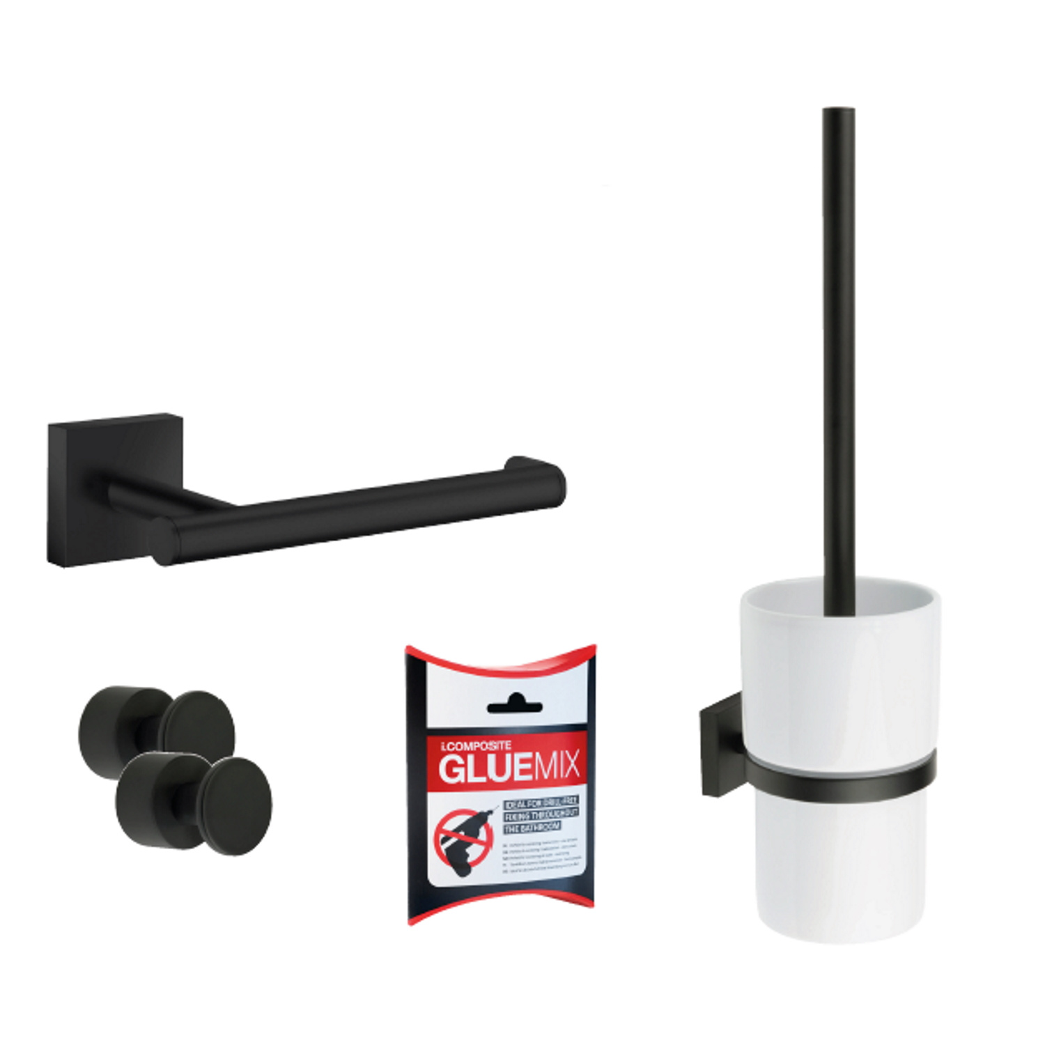 Toiletset Accessoires Smedbo Smart Pack House Mat Zwart Smedbo